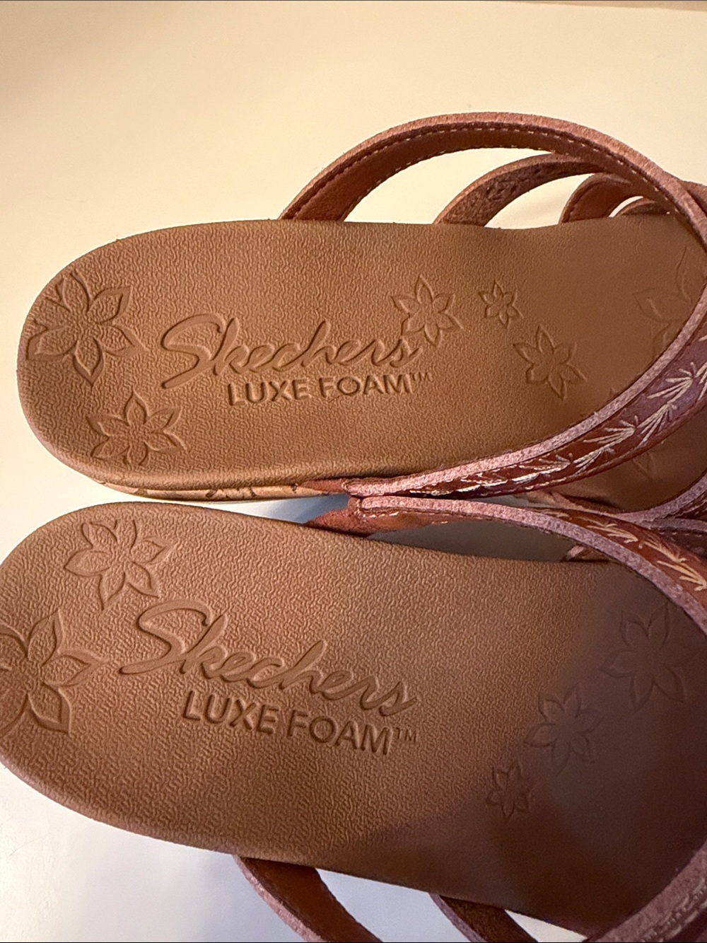 Skechers Brown Multi-Strap Wedge Sandals - Picture 8 of 16